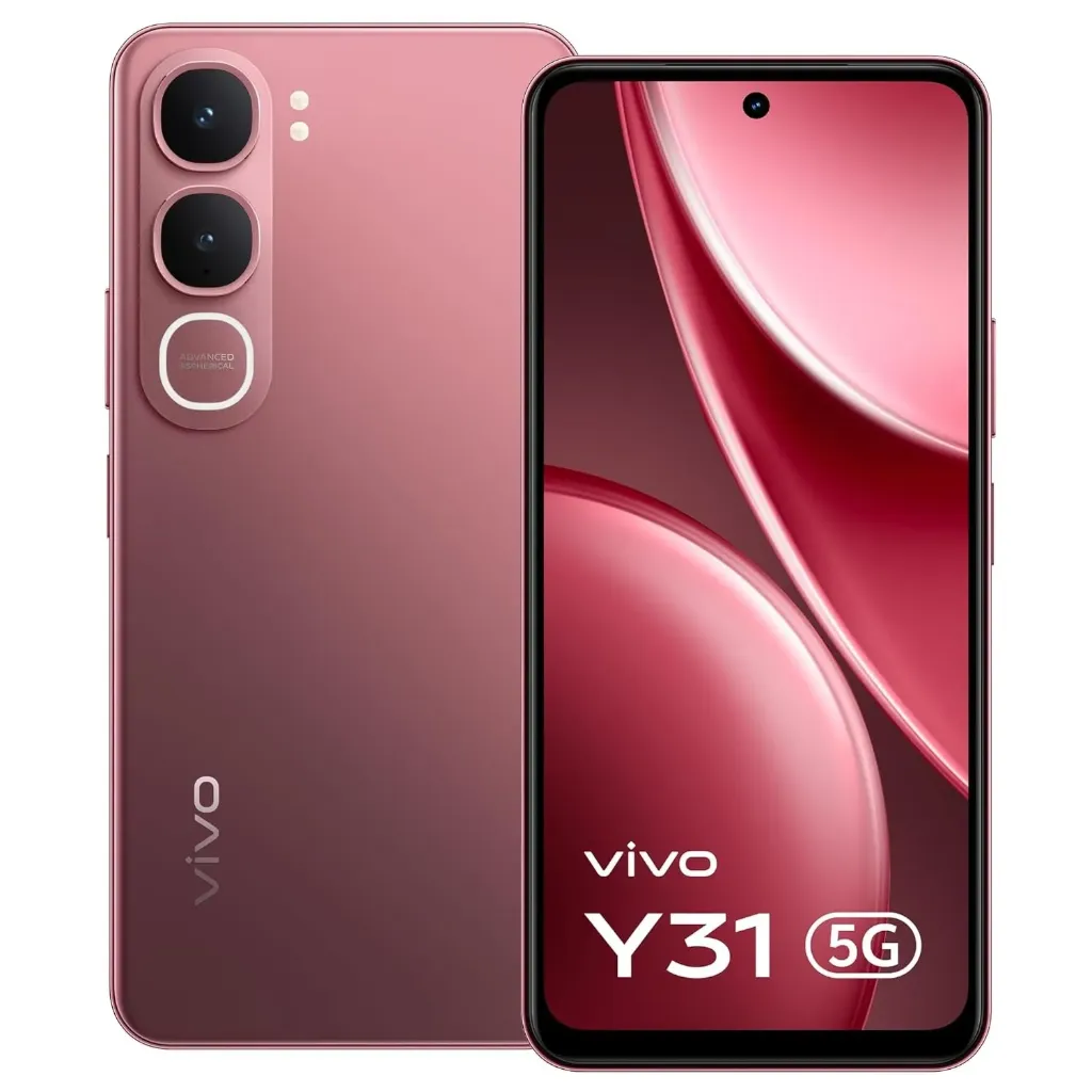 vivo Y31 5G Smartphone (Rose Red) | 6GB RAM, 128GB Storage, 6500mAh Battery, 50MP Camera