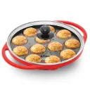 Hawkins Non-Stick Appe Pan with Glass Lid (20 cm) | 12 Cup Die-Cast Aluminium Paniyaram / Paddu / Litti Maker (NAPE20G)